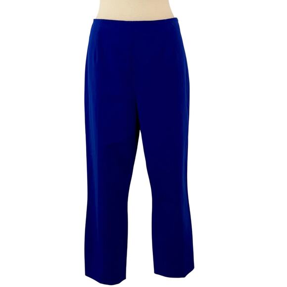 Elie Tahari Royal Blue Cropped Pants Slacks Cotton Blend Size 12 - Picture 1 of 9